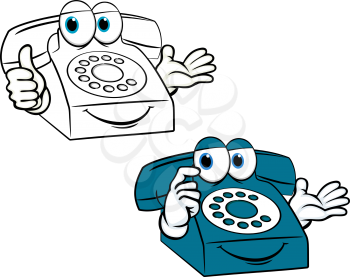 Smiling phone in cartoon style for communication design