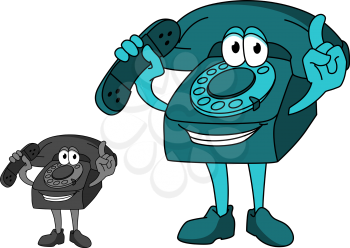 Smiling telephone in cartoon style for communication concept design