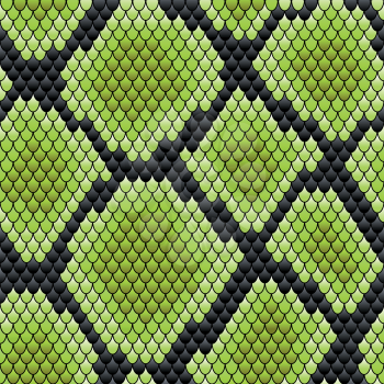 Green seamless pattern of reptile  skin for background design