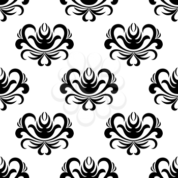 Retro floral seamless pattern with vintage embellishments for background design