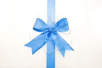 Royalty Free Photo of a Blue Ribbon Bow