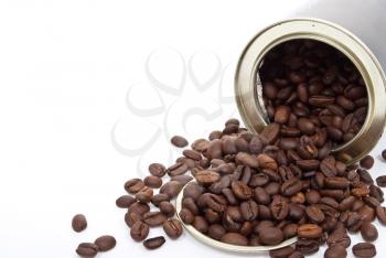 Coffee beans in tin can