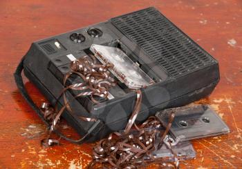 Vintage cassette tape recorder