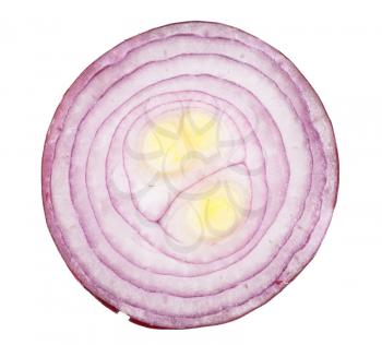 Sliced ​​red onion. Macro