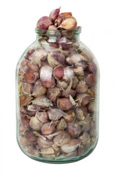 Glass jar with garlic