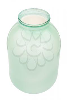Glass jar with milk