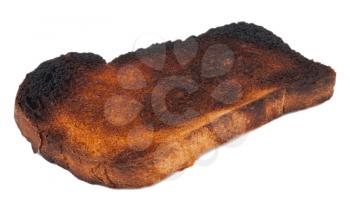 Burnt toast bread slice