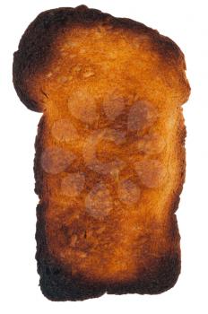 Burnt toast bread slice