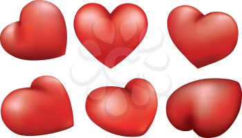 Red Heart, Isolated On White Background, design element