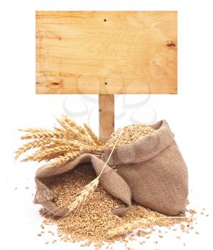 wheat grains with wooden price tag