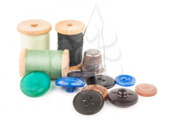 Spool of thread with buttons
