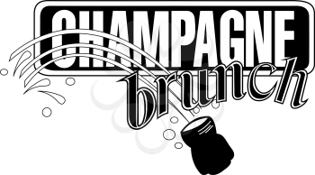 Royalty Free Clipart Image of an Ad for a Champagne Brunch