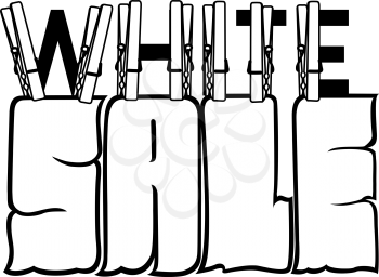 Royalty Free Clipart Image of a White Sale Ad