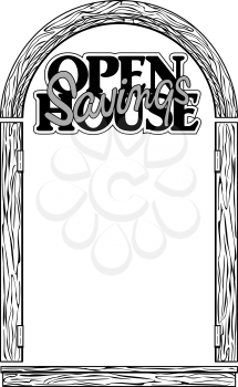 Royalty Free Clipart Image of an Open House Flyer