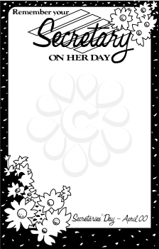 Royalty Free Clipart Image of a Secretary Day Frame