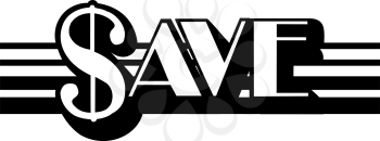 Royalty Free Clipart Image of a Save Header