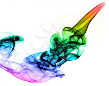 Abstract Colored Fume on the white background
