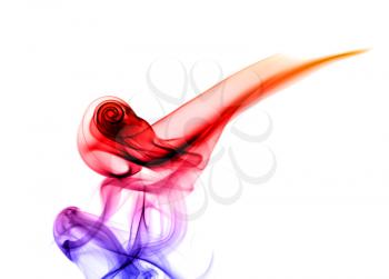 Abstract colored gradient Puff of smoke over white background