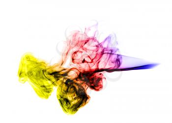 Abstract colored Smoke Shape over white background