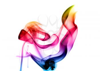 Colored Abstraction. Smoke pattern over the white background