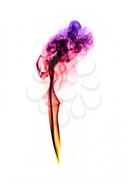 Colorful fume abstract curves over the white background