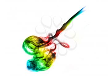 Colorful Magic abstract fume curves over white