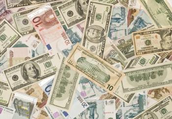 Money Background - Dollars, euros, russian roubles