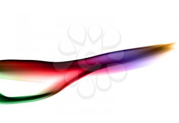 Gradient colorful fume abstract waves over the white background