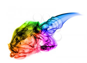 Magic colorful fume abstract over white background