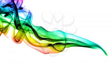 Magic colored fume abstract over white background