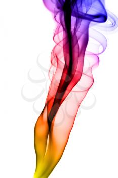 Abstract colorful smoke pattern over the white background