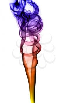Abstract magic colorful smoke shape over the white background