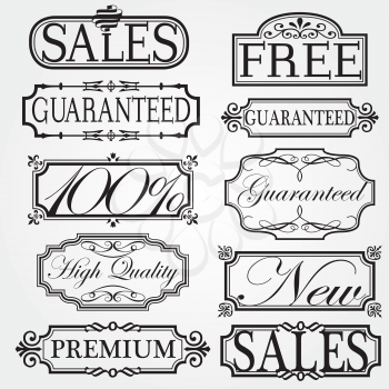 Royalty Free Clipart Image of a Retail Frames
