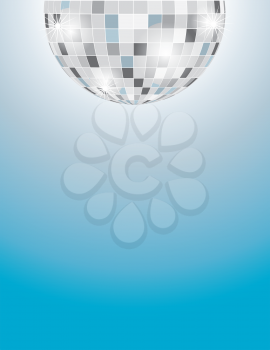 A background with a partial image of a disco ball at the top margin, and a graduated blue background filling out the rest of the page.