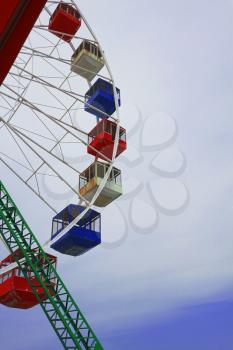 Colorful amusement park ride.