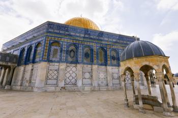 View of the Dome Of The Rock at Temple Mount in Old Jerusalem, the third holiest place in Islam.