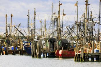 Galilee, Rhode Island, USA-May 11,2017: Galilee is a home to the largest fishing fleet in Rhode Island.