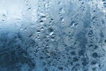 frozen water drops on window. winter texture.
