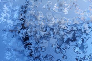 frosty natural pattern on winter window