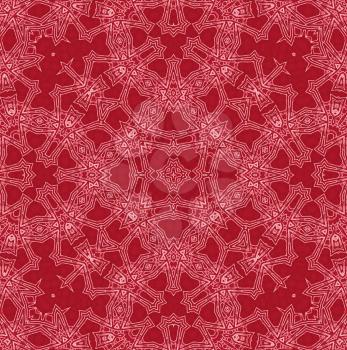 Abstract white pattern on red background