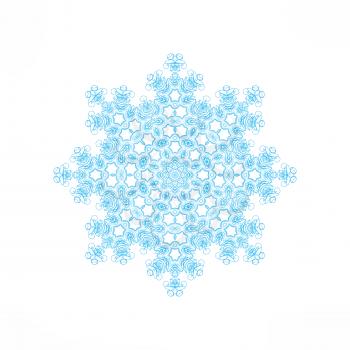 Abstract blue pattern in the shape of snowflakes