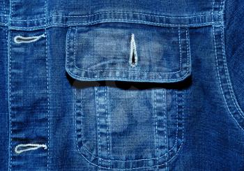 Blue jeans jacket close up texture