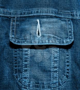 Jeans jacket pocket closeup