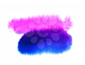 Bright blue and pink abstract watercolor background