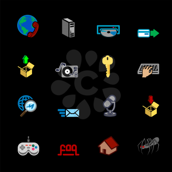 Royalty Free Clipart Image of a Set of Web Icons