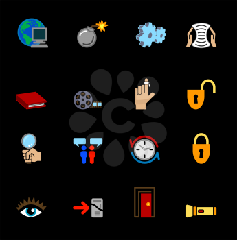 Royalty Free Clipart Image of a Set of Internet Web Icons