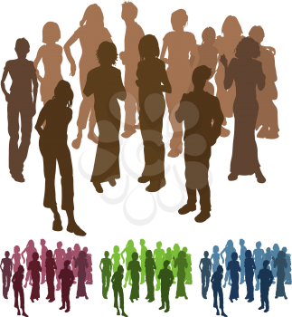 Royalty Free Clipart Image of Groups of Friends