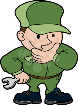 Royalty Free Clipart Image of a Mechanic 