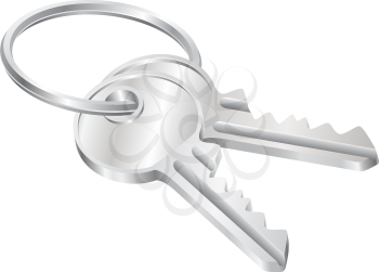 Royalty Free Clipart Image of a Set of Keys