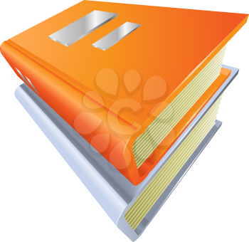 Illustration of two stacked closed books illustration icon clipart